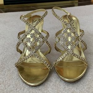 Gold Crystal Heels